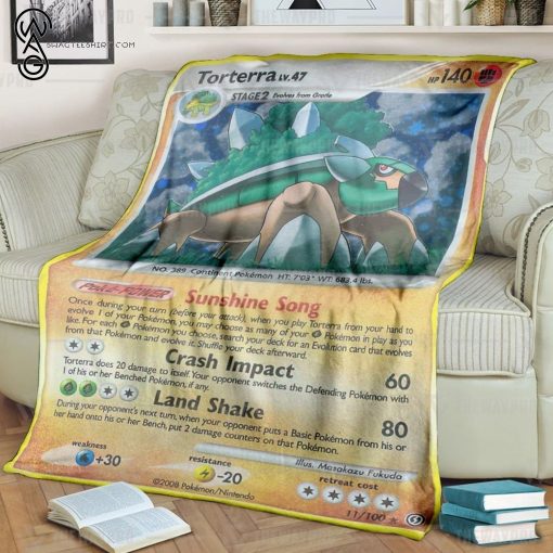 Anime Pokemon Torterra LV 47 Full Printing Blanket