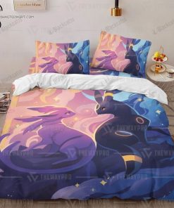 Anime Pokemon Umbreon And Espeon Full Print Bedding Set
