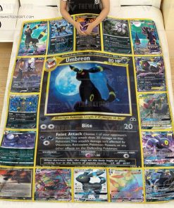 Anime Pokemon Umbreon Cards Full Printing Blanket