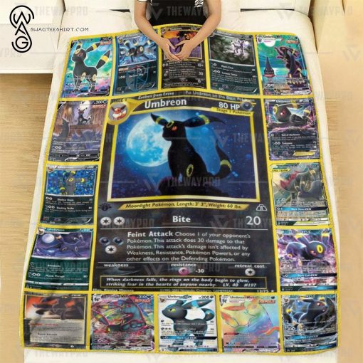 Anime Pokemon Umbreon Cards Full Printing Blanket