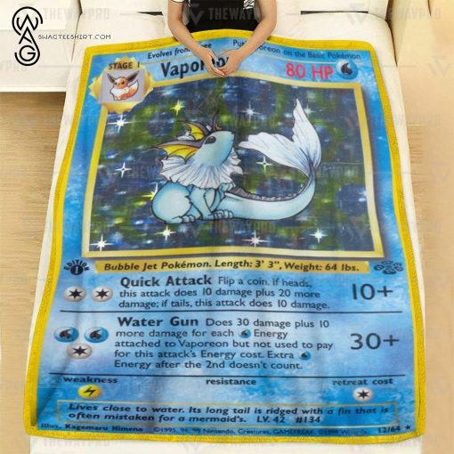 Anime Pokemon Vaporeon Full Printing Blanket
