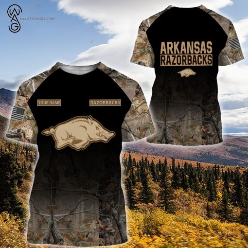 Custom Hunting Camo Arkansas Razorbacks Football Shirt