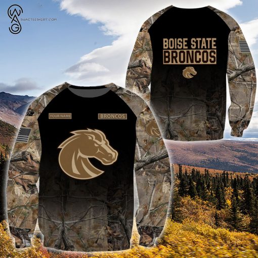 Custom Hunting Camo Boise State Broncos Football Shirt