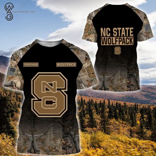 Custom Hunting Camo NC State Wolfpack Football Shirt
