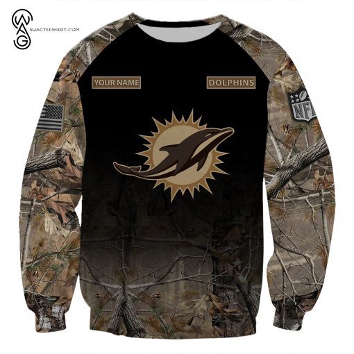 Custom Hunting Camo NFL Miami Dolphins Shirt