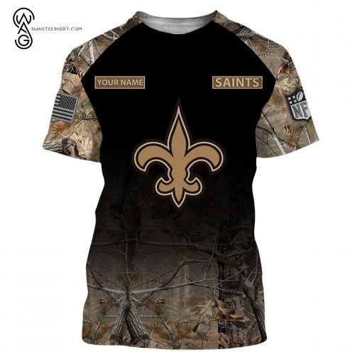 Custom Hunting Camo NFL New Orleans Saints Shirt