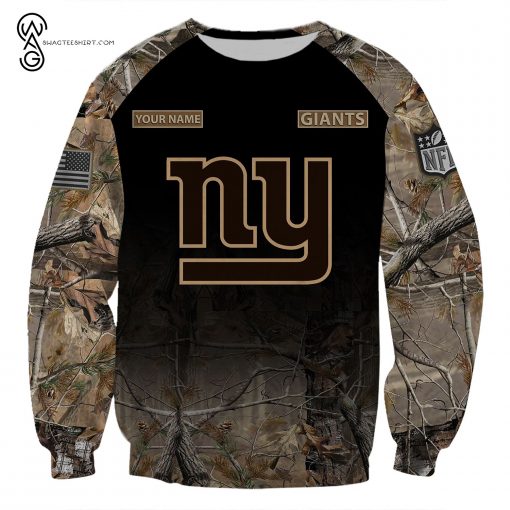 Custom Hunting Camo NFL New York Giants Shirt