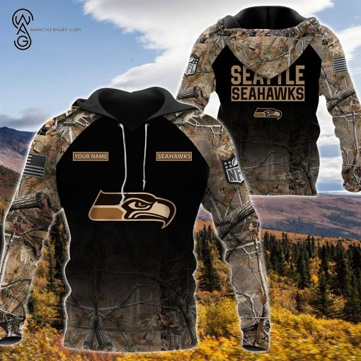 Custom Hunting Camo NFL Seattle Seahawks Shirt