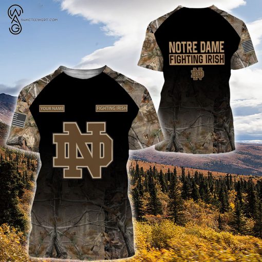 Custom Hunting Camo Notre Dame Fighting Irish Football Shirt
