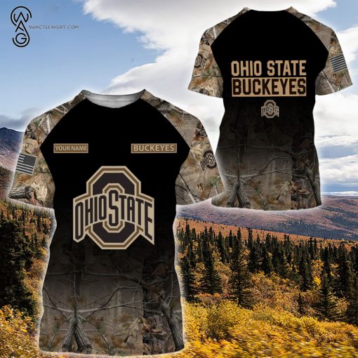 Custom Hunting Camo Ohio State Buckeyes Football Shirt