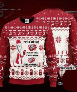 Dr Seuss I Will Drink Dr Pepper Here Or There Full Print Ugly Christmas Sweater