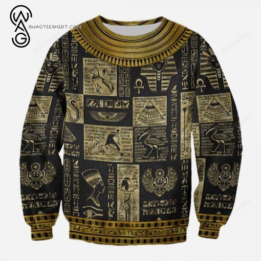 Egyptian God And Symbols Full Print Ugly Christmas Sweater