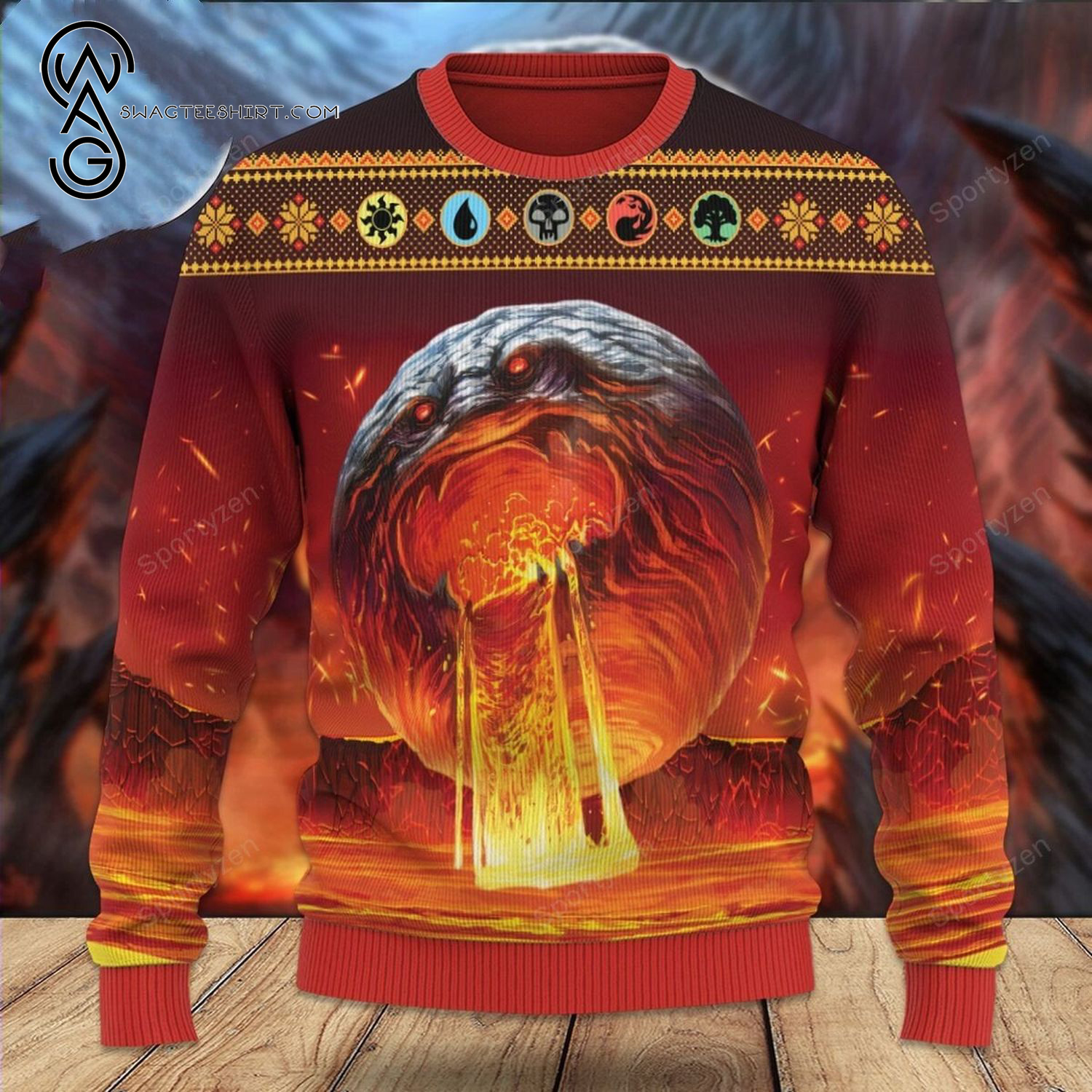 Game Magic The Gathering Chaos Orb Ugly Christmas Sweater