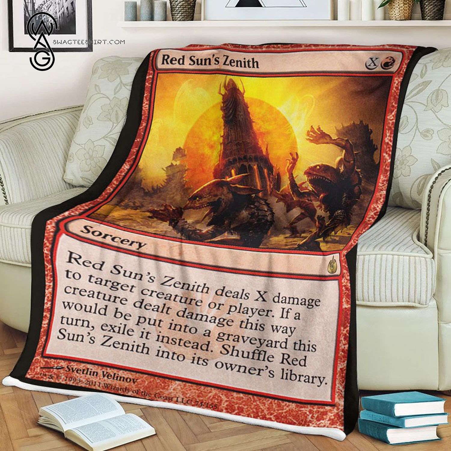 Game Magic The Gathering Red Sun's Zenith Blanket