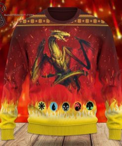 Game Magic The Gathering Shivan Dragon Ugly Christmas Sweater