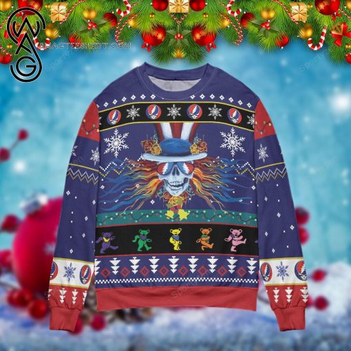 Grateful Dead Skull Hippie Full Print Ugly Christmas Sweater