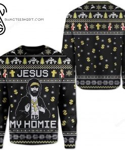 Jesus Is My Homie Full Print Ugly Christmas Sweater
