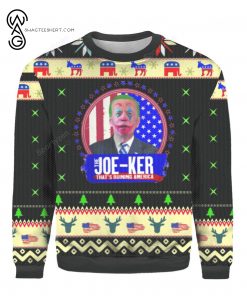 Joe Ker That's Running America Full Print Ugly Christmas Sweater
