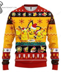 Pikachu Pokemon Full Print Ugly Christmas Sweater