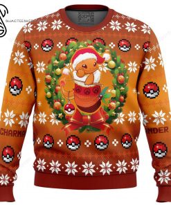 Pokemon Charmander With Santa Hat Full Print Ugly Christmas Sweater