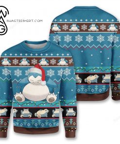 Pokemon Snorlax With Santa Hat Full Print Ugly Christmas Sweater