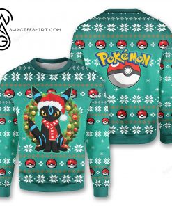 Pokemon Umbreon With Santa Hat Full Print Ugly Christmas Sweater