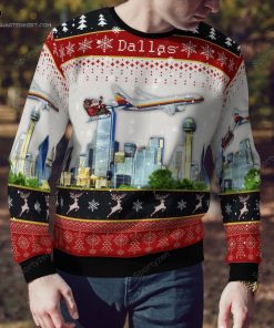 Santa Riding American Airlines AirCal Heritage Dallas Ugly Christmas Sweater