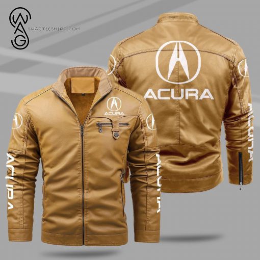 Acura Luxury Car Fleece Leather Jacket