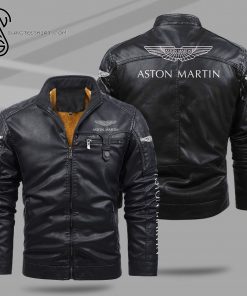 Aston Martin Sports Car Fleece Leather Jacket