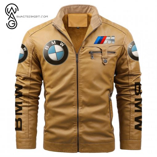 BMW Sports Car Fleece Leather Jacket