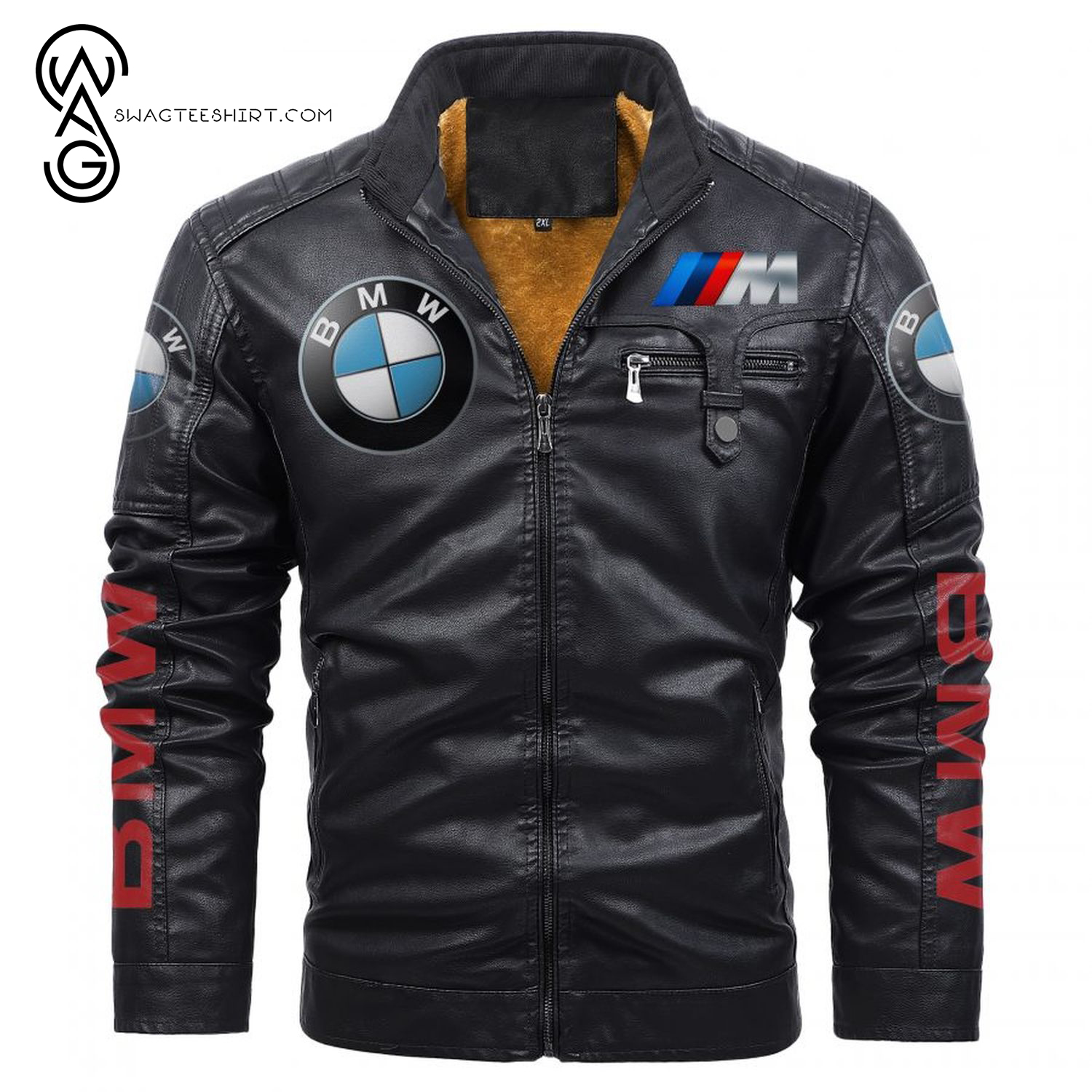 BMW Sports Car Fleece Leather Jacket