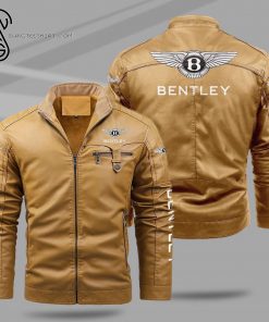Bentley Luxury Car Fleece Leather Jacket