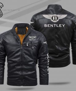 Bentley Luxury Car Fleece Leather Jacket