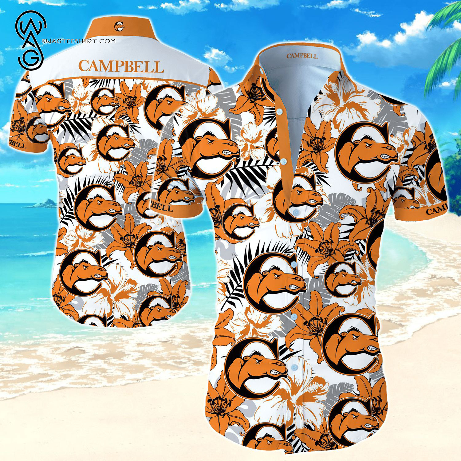 Campbell Fighting Camels and Lady Camels Hawaiian Shirt