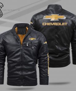 Chevrolet Car Fleece Leather Jacket