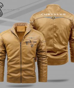 Chrysler Cars Fleece Leather Jacket