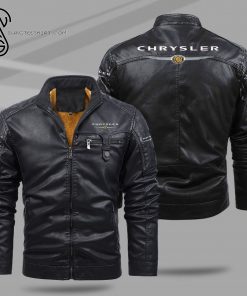 Chrysler Cars Fleece Leather Jacket