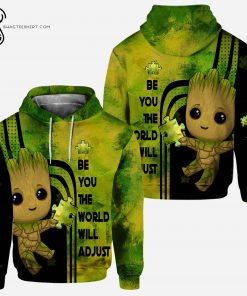 Custom Groot Be You The World Will Adjust Autism Awareness Hoodie and Leggings