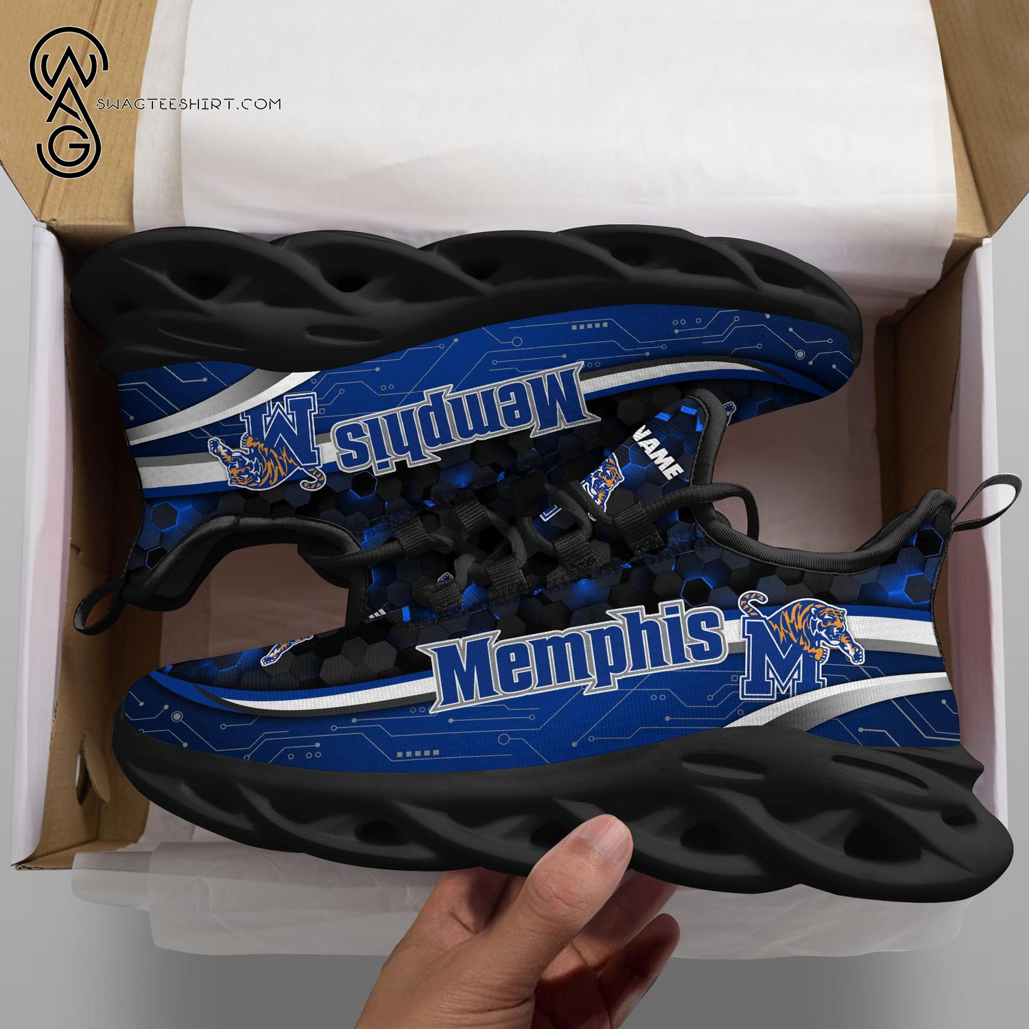 Custom Memphis Tigers Sport Team Max Soul Shoes