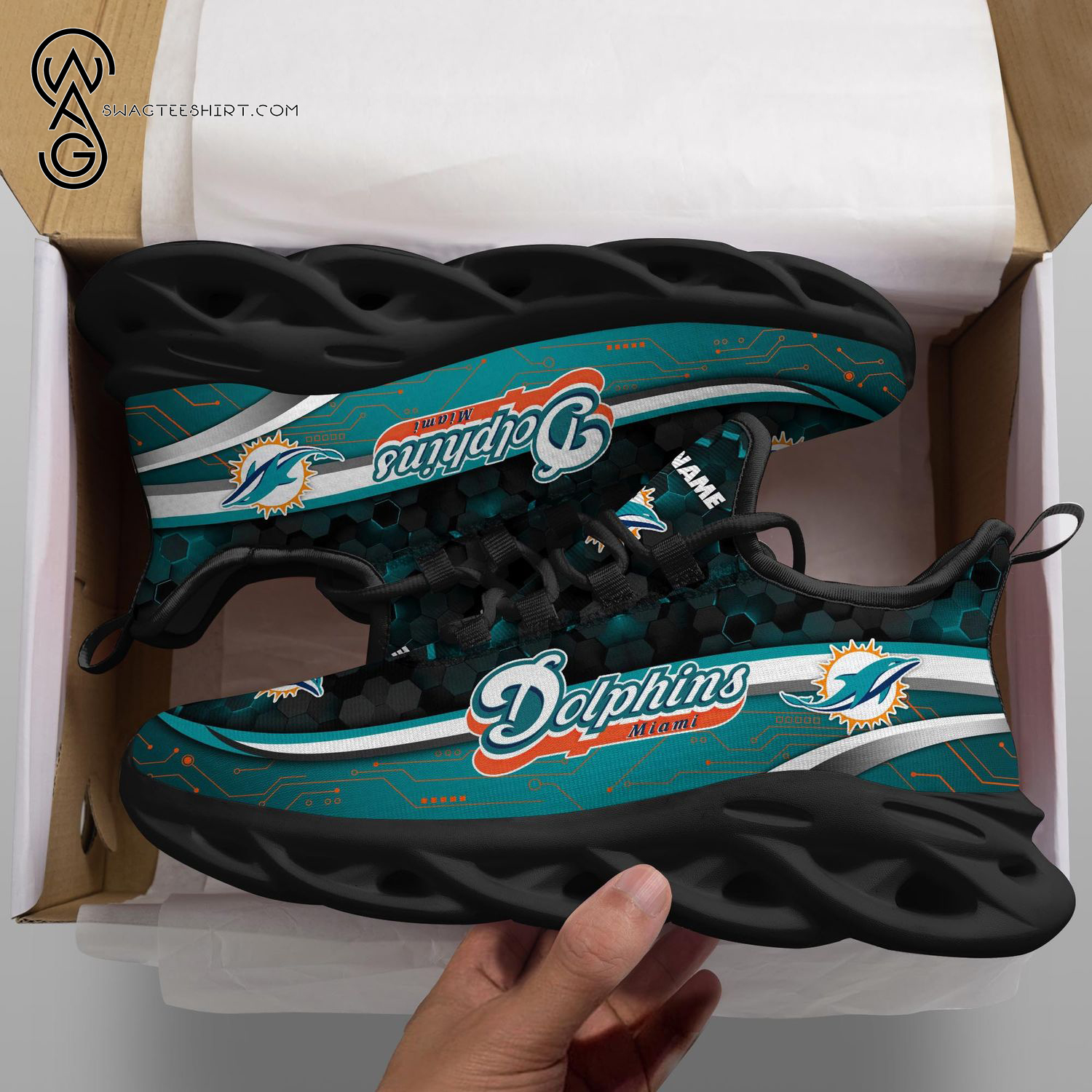 Custom Miami Dolphins NFL Max Soul Shoes