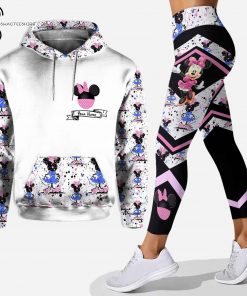 Custom Minnie Mouse Watercolor Hoodie and Leggings