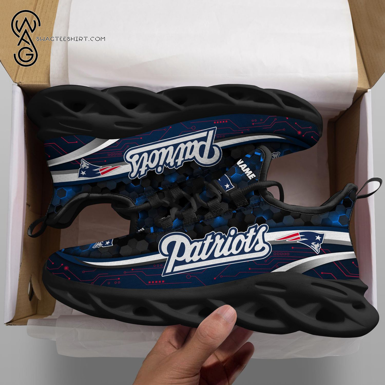 Custom New England Patriots NFL Max Soul Shoes
