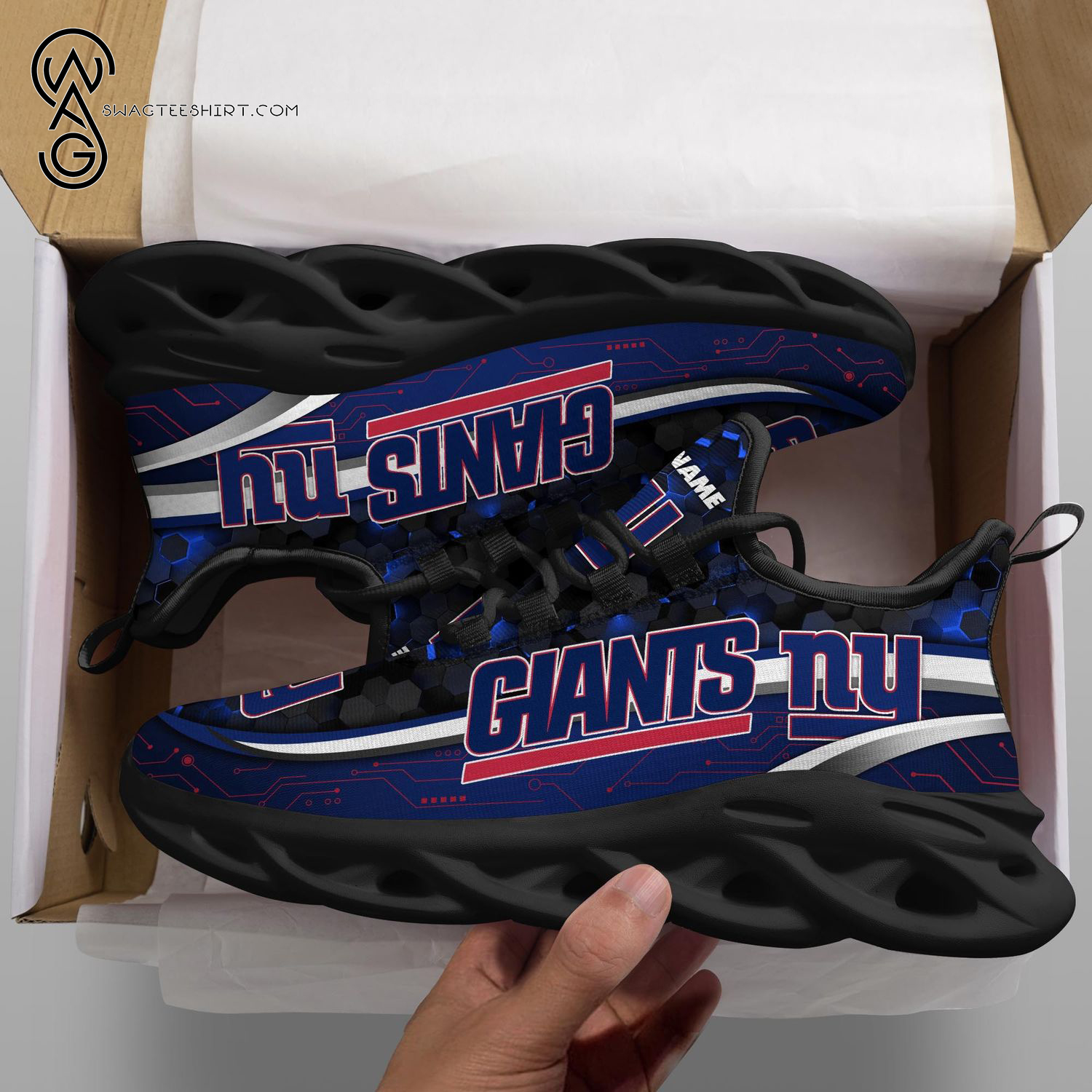 Custom New York Giants NFL Max Soul Shoes
