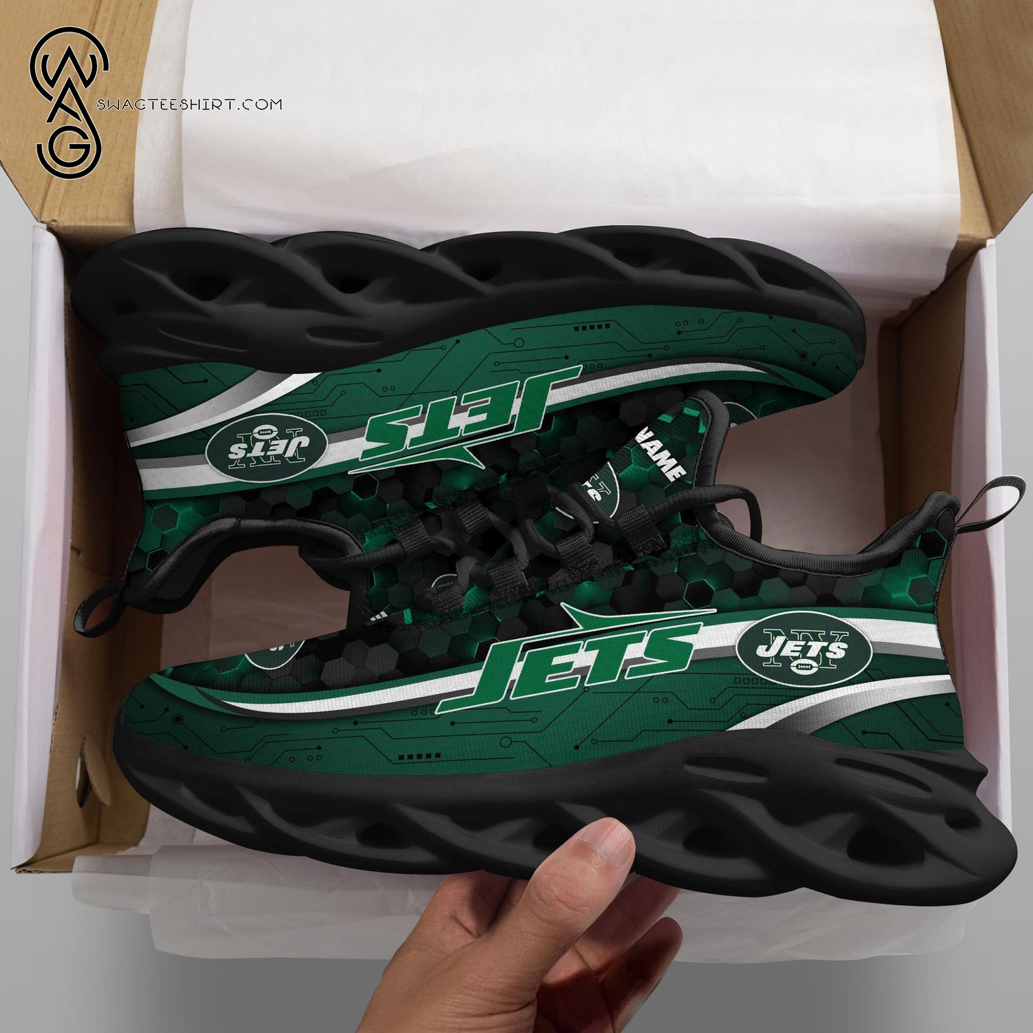 Custom New York Jets NFL Max Soul Shoes