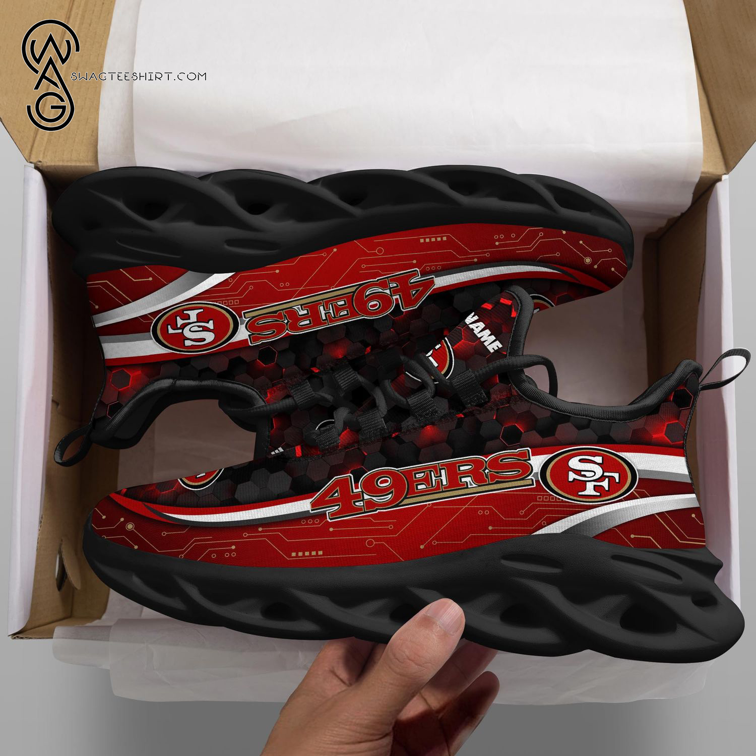 Custom San Francisco 49ers NFL Max Soul Shoes