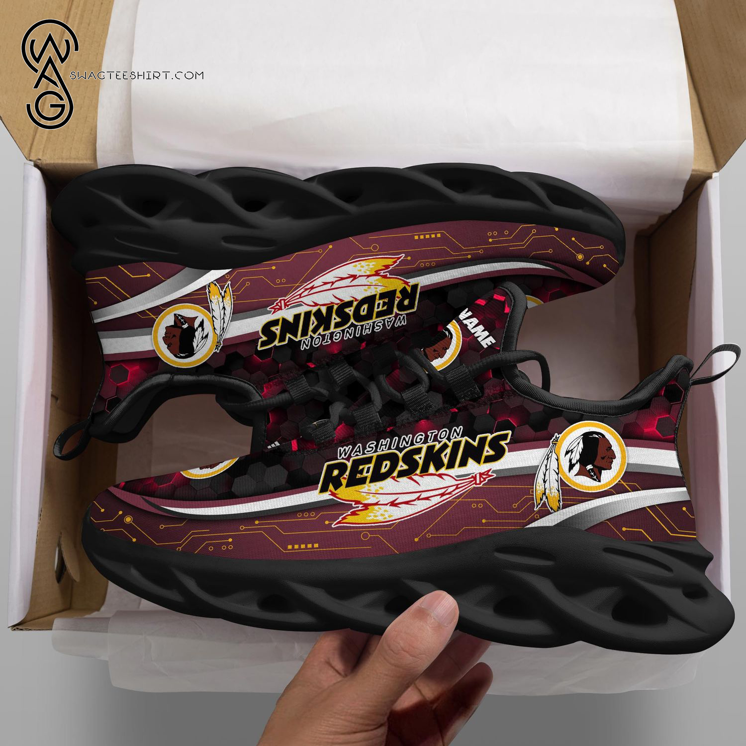 Custom Washington Redskins NFL Max Soul Shoes