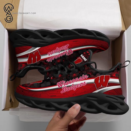 Custom Wisconsin Badgers Sports Team Max Soul Shoes