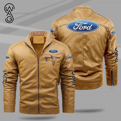 Ford Motor Company Fleece Leather Jacket