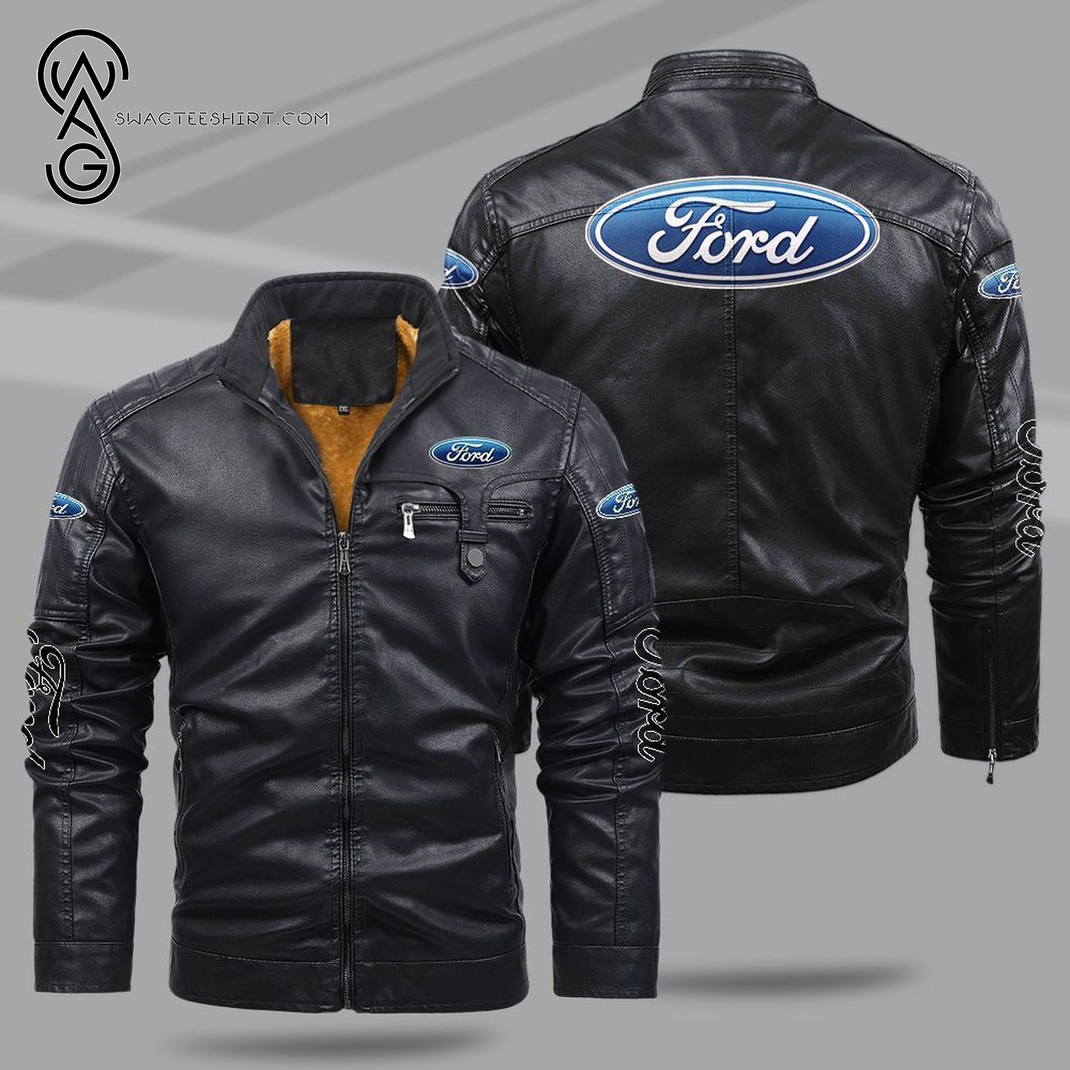 Ford Motor Company Fleece Leather Jacket