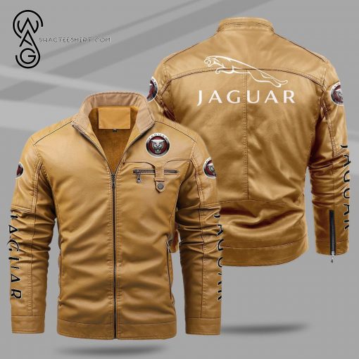 Jaguar Cars Fleece Leather Jacket